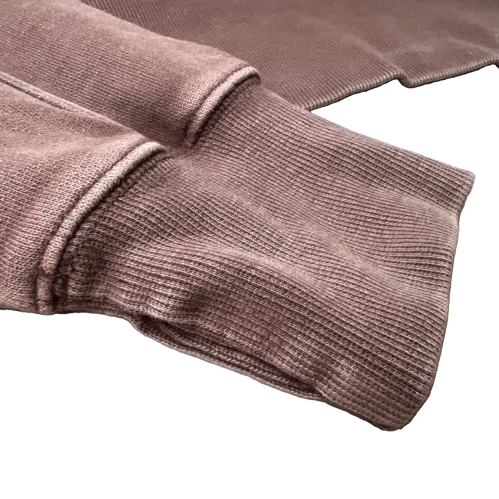 OFFLINE by Aerie Cropped Hoodie Women XL Brown Washed Thumbhole Pullover - Picture 7 of 9